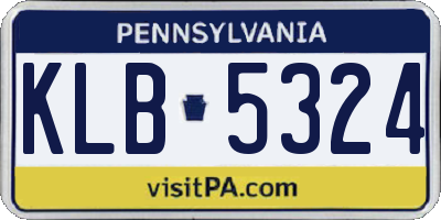 PA license plate KLB5324