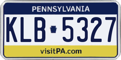 PA license plate KLB5327