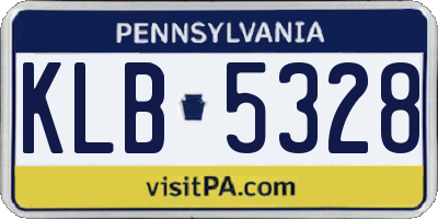 PA license plate KLB5328