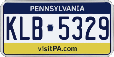 PA license plate KLB5329