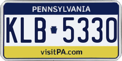 PA license plate KLB5330
