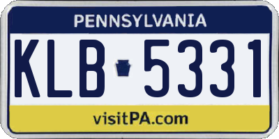 PA license plate KLB5331