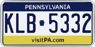 PA license plate KLB5332