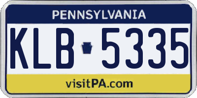 PA license plate KLB5335