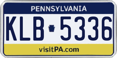 PA license plate KLB5336