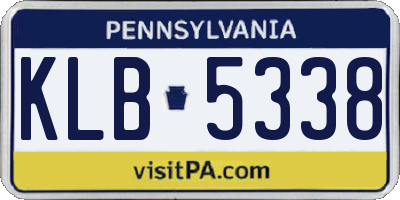 PA license plate KLB5338