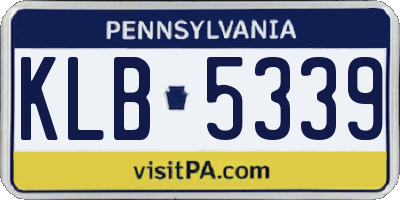 PA license plate KLB5339