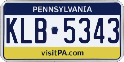 PA license plate KLB5343