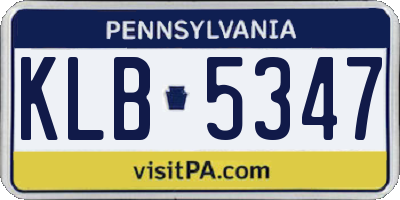 PA license plate KLB5347