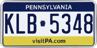 PA license plate KLB5348