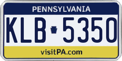 PA license plate KLB5350