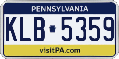 PA license plate KLB5359