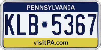 PA license plate KLB5367