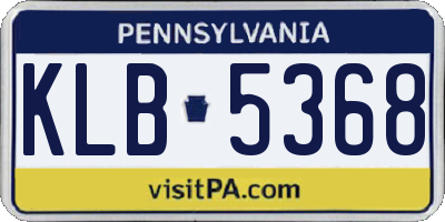 PA license plate KLB5368