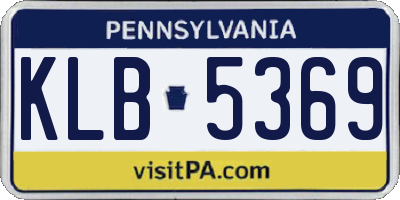PA license plate KLB5369