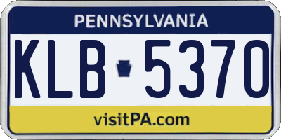 PA license plate KLB5370