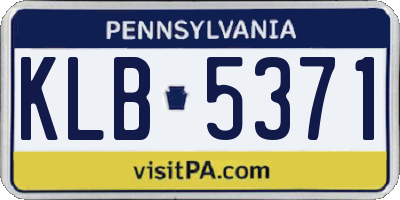 PA license plate KLB5371
