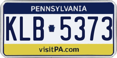 PA license plate KLB5373