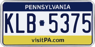 PA license plate KLB5375