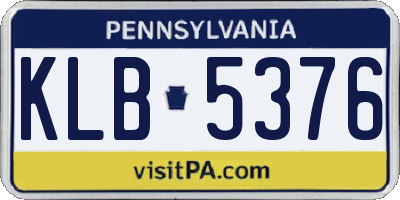 PA license plate KLB5376