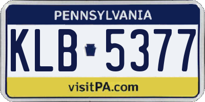 PA license plate KLB5377