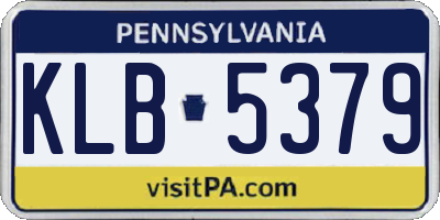 PA license plate KLB5379