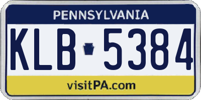 PA license plate KLB5384