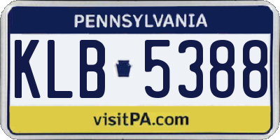 PA license plate KLB5388