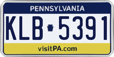 PA license plate KLB5391
