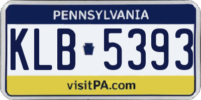 PA license plate KLB5393