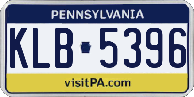 PA license plate KLB5396
