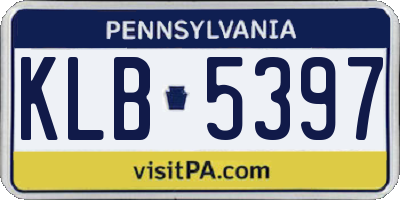 PA license plate KLB5397