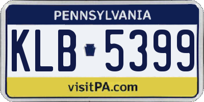 PA license plate KLB5399