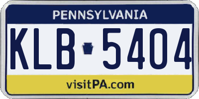 PA license plate KLB5404