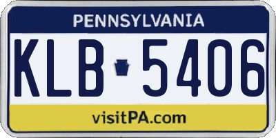 PA license plate KLB5406