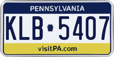 PA license plate KLB5407