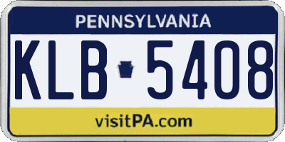 PA license plate KLB5408