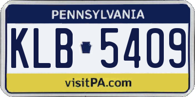 PA license plate KLB5409