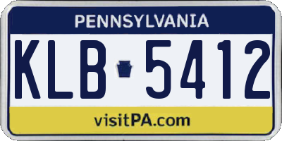 PA license plate KLB5412