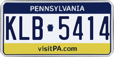 PA license plate KLB5414
