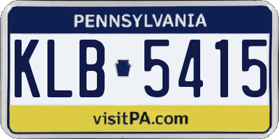 PA license plate KLB5415