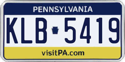 PA license plate KLB5419