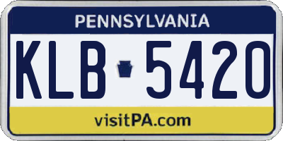 PA license plate KLB5420