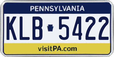 PA license plate KLB5422