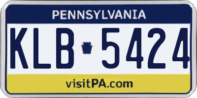 PA license plate KLB5424