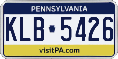 PA license plate KLB5426