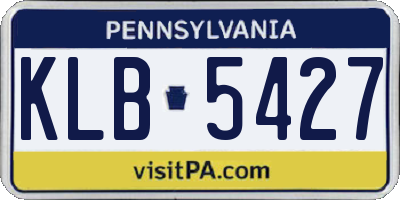 PA license plate KLB5427