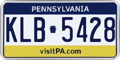 PA license plate KLB5428