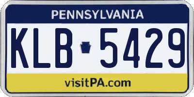 PA license plate KLB5429