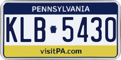 PA license plate KLB5430